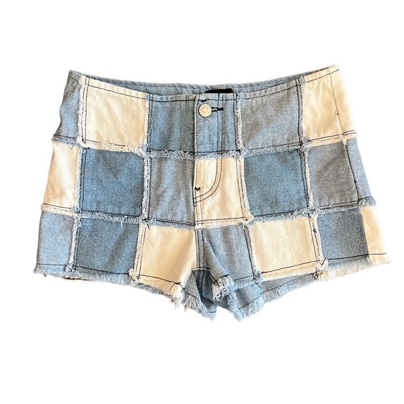 Urban Outfitters BDG Jean Shorts Women 25 Denim Patchwork Justine Boho Bohemian - Picture 9 of 10